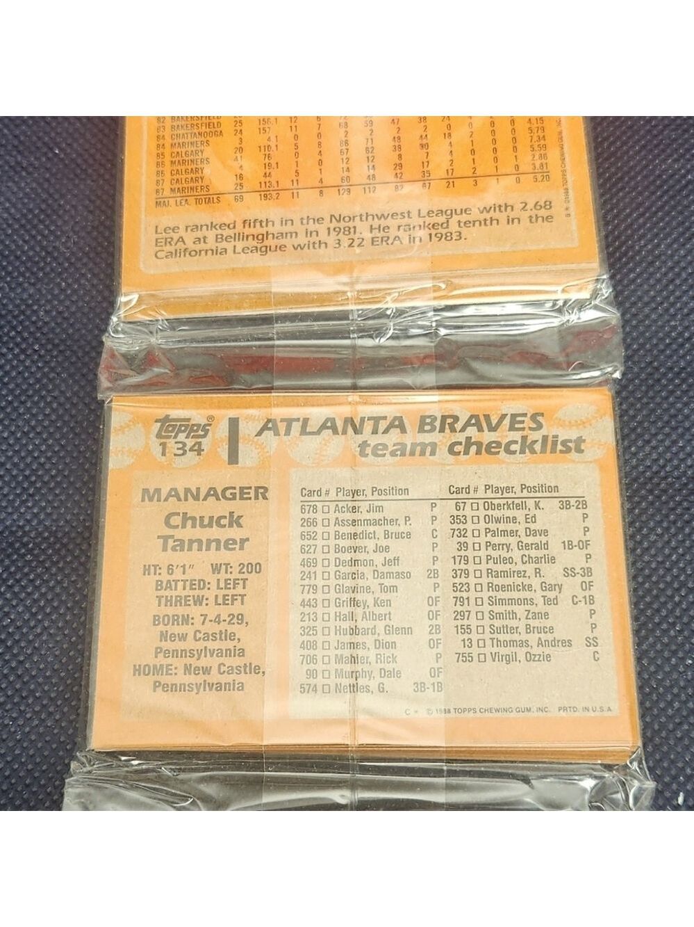 NIB 1988 Topps Baseball 42 Card Rack Pack Factory Sealed 1 Random Pack - Picture 2 of 7